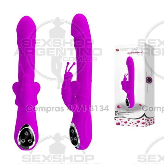 Vibrador con estimulador de 12 funciones y 7 rotaciones. Carga USB